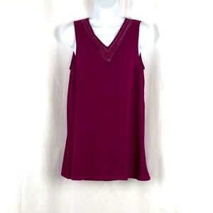 Wassimo Beaded V-neck tank top XS